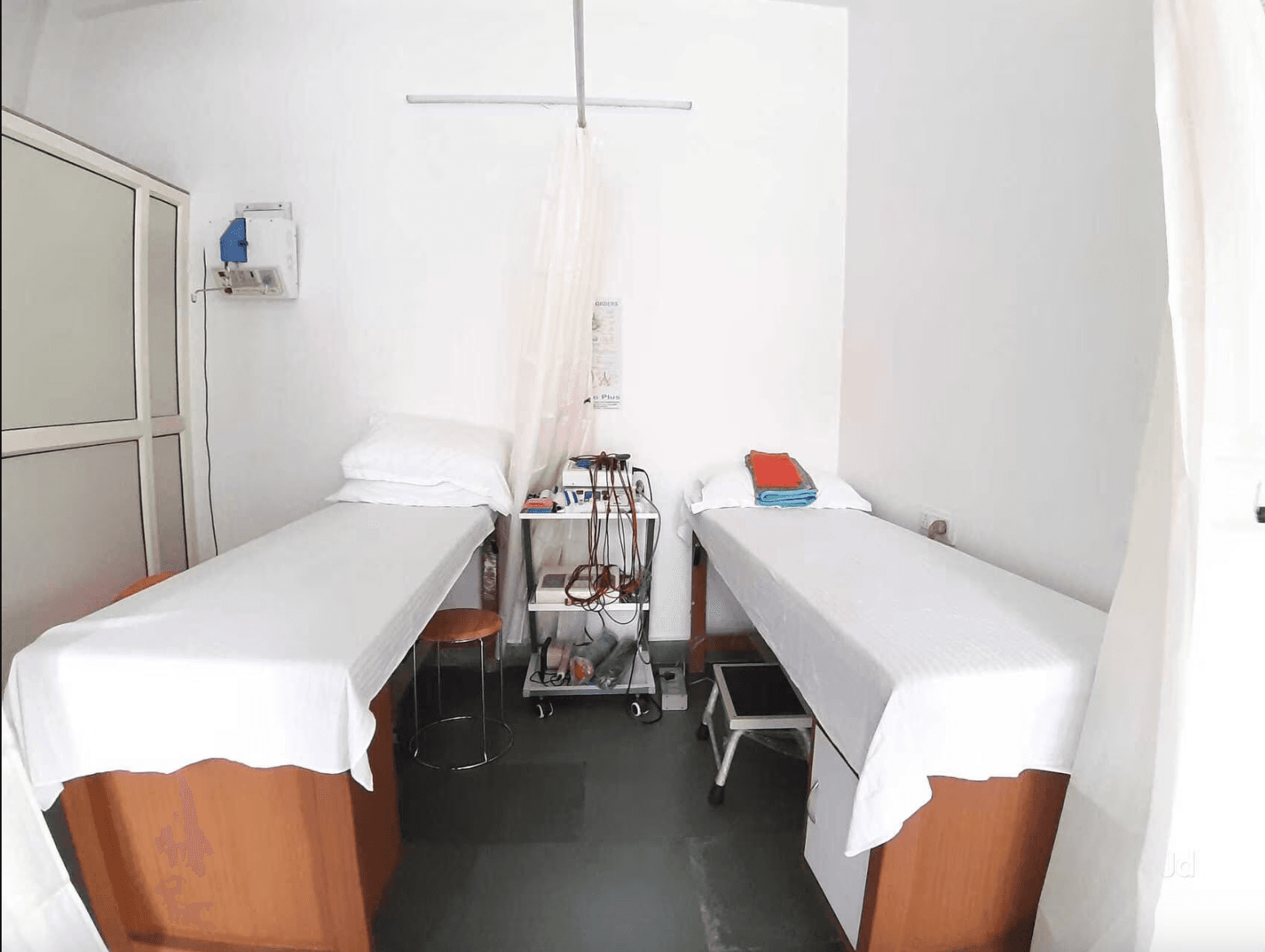 Treatment beds in the clinic